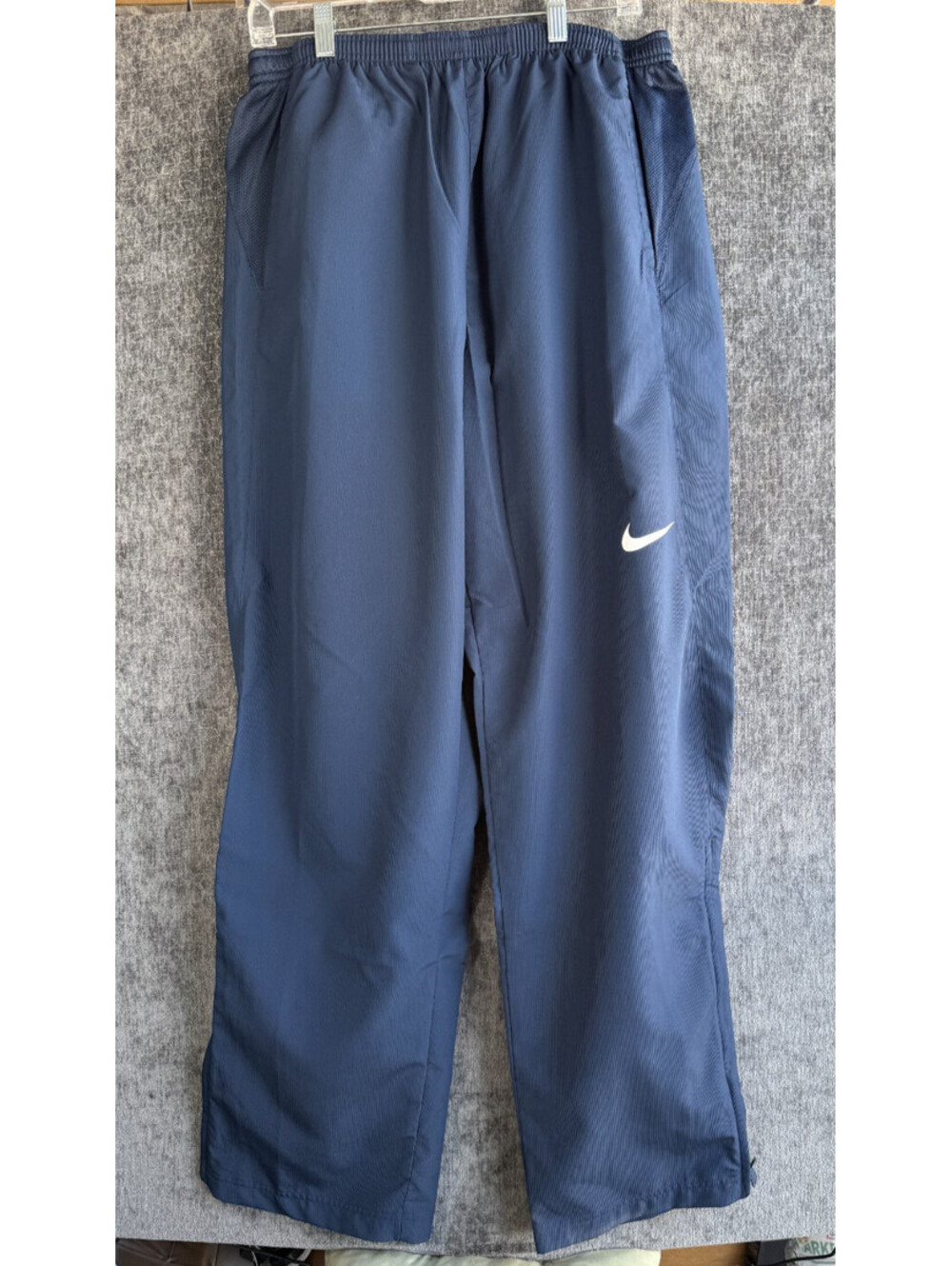 Nike Mens XL Blue Track Pants Mesh Lined Zipper Ankle Athletic Warm Up Pants